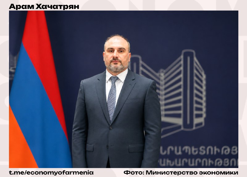 Арам Хачатрян, новый заместитель министра экономики Армении, на фоне Еревана